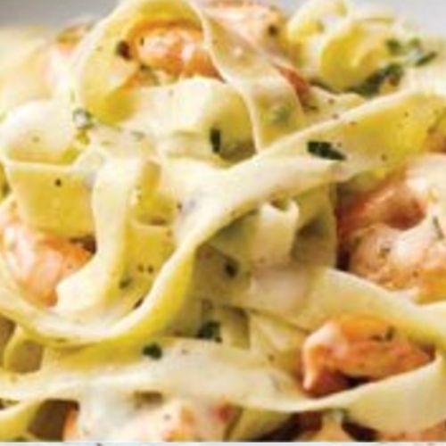 Fettuccine Pesto Shrimp